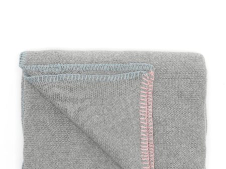 Blanket Stitch Baby Blanket-Baby Blue Pink Cheap