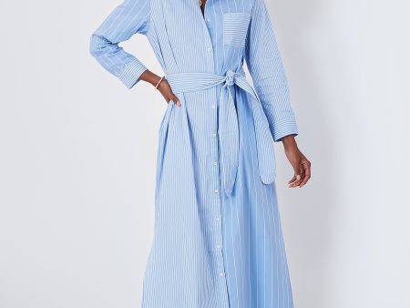 Blue Stripe Chessie Dress Online now