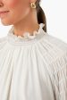 Soft Ivory Smocked Georgette Blouse Cheap