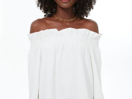 White Off the Shoulder Marguerite Blouse Online now