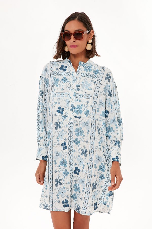 Caravan Mao Collar Shirt Dress For Cheap