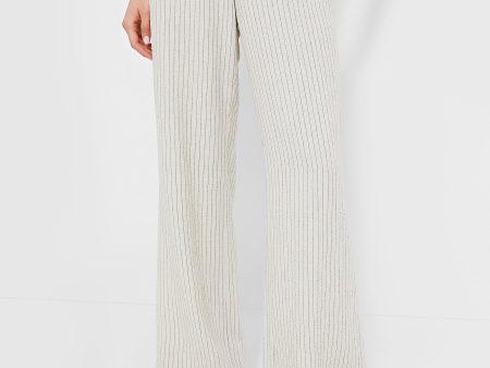 Natural Stripe Wide Leg Faris Pants on Sale