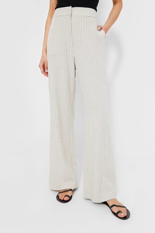 Natural Stripe Wide Leg Faris Pants on Sale