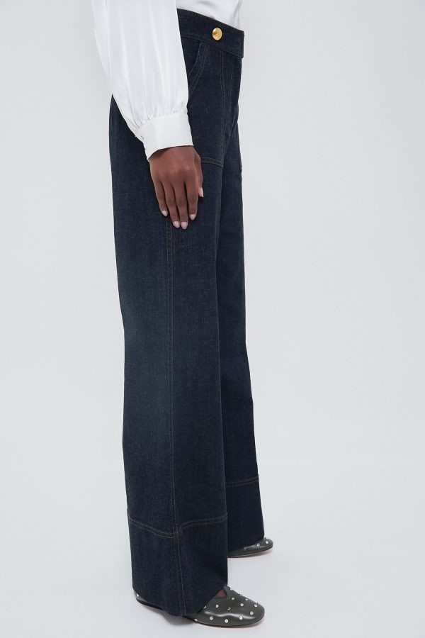 Dark Denim Wide Leg Palladian Pant Online Sale