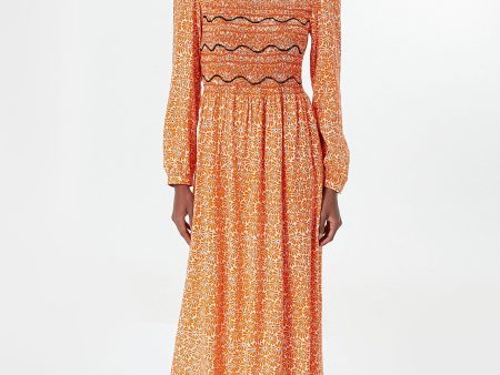 Orange Daisies Lea Dress For Discount