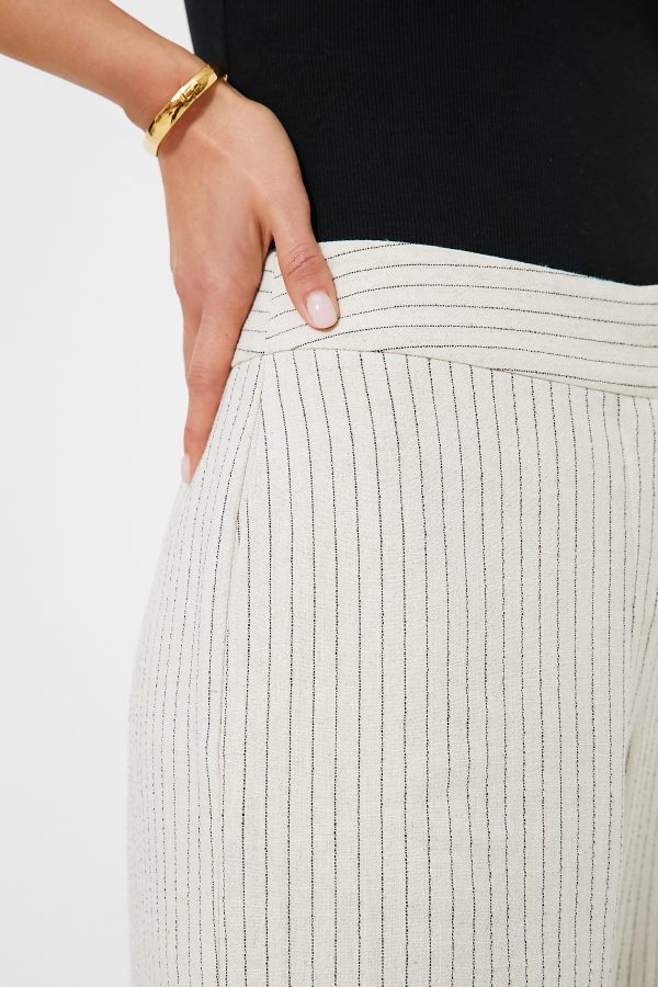 Natural Stripe Wide Leg Faris Pants on Sale