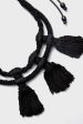 Black Silk Fringe Nightingale Necklace Supply