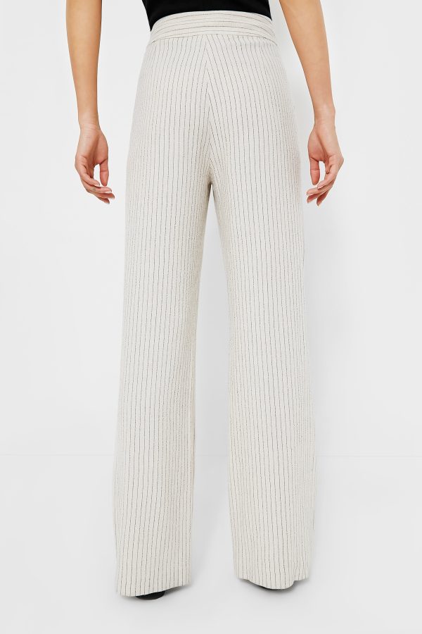 Natural Stripe Wide Leg Faris Pants on Sale