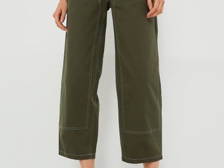 Olive Organic Barrel Work Pant Hot on Sale