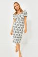 Ivory Floral Esther Midi Dress on Sale