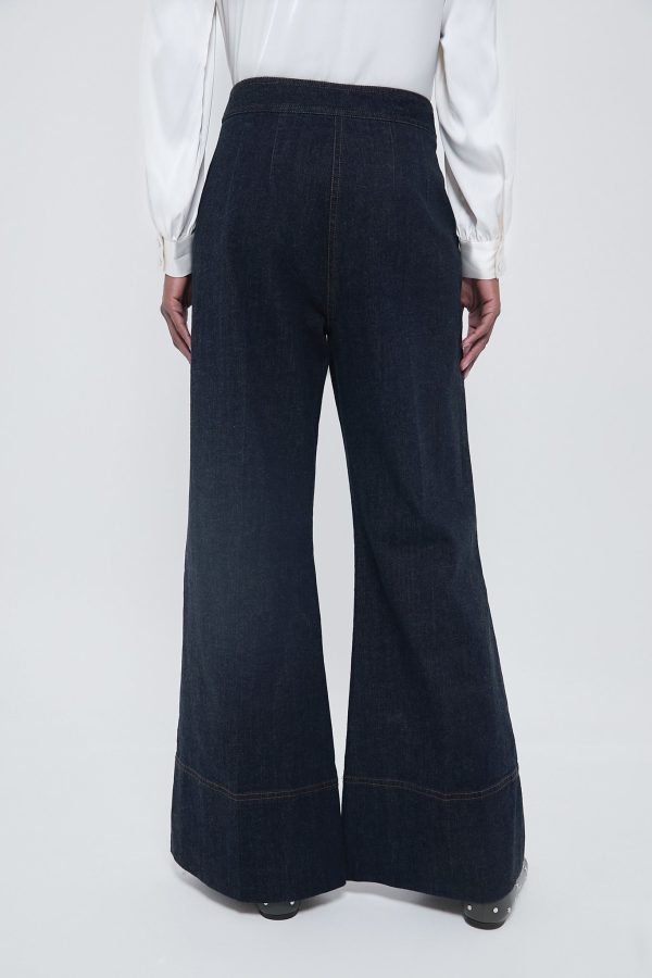 Dark Denim Wide Leg Palladian Pant Online Sale