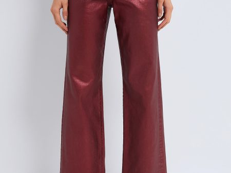 Burgundy Metallic Crosbie Wide Leg Online Sale