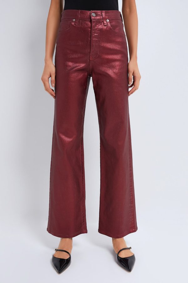 Burgundy Metallic Crosbie Wide Leg Online Sale