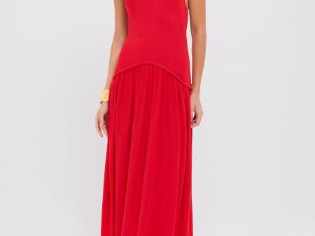 Apple Red Soglio Halter Dress For Sale