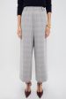 Gray Plaid Cropped Flare Carlton Pants Cheap