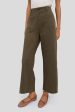 Army Green Wide Leg Chino Davis Pant Sale