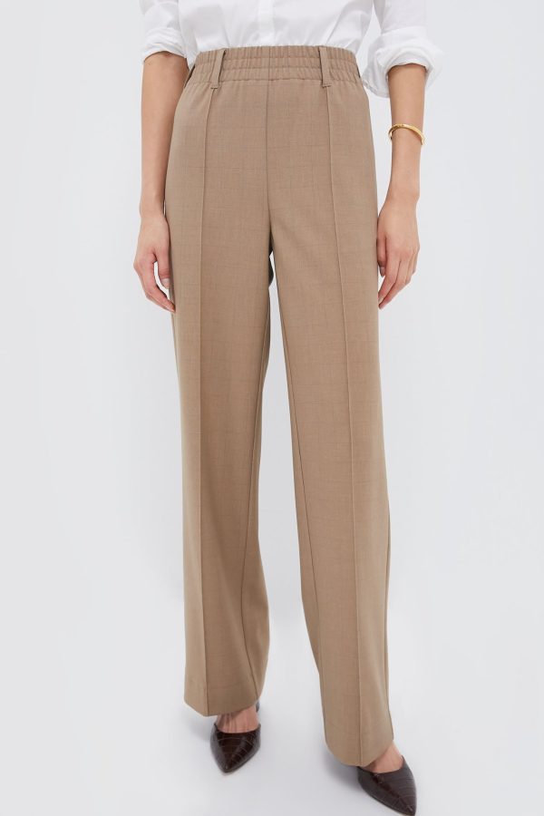 Light Brown Plaid Straight Leg Louis Pants Fashion