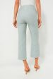 Powder Blue Metallic Tweed Straight Pant For Discount