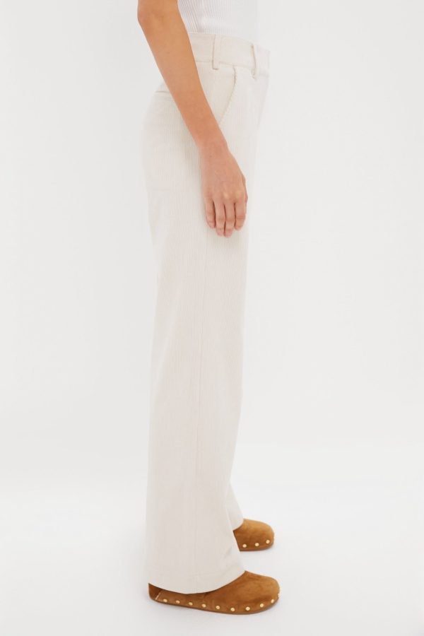 Cream Wide Wale Corduroy Hunter Pants Hot on Sale