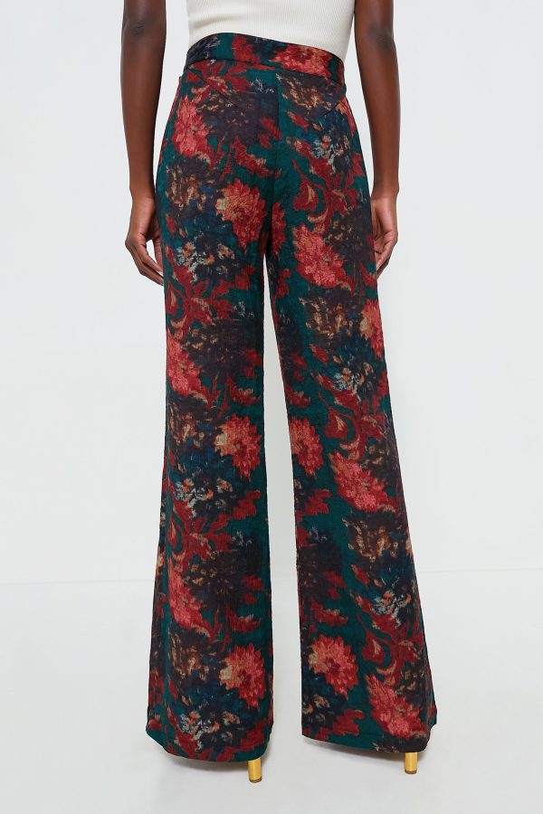 Persimmon Floral Jacquard Versailles Pants Hot on Sale