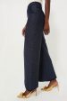 Navy Blue Denim Look Wideleg Trousers Sale