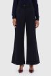 Navy Cuffed Wide Leg Watson Trousers on Sale