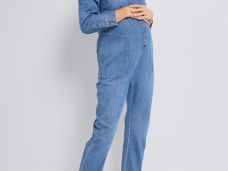 Indigo The Everyday Nursing Denim Jumpsuit on Sale