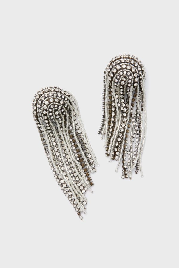 Silver Noor Crystal Earrings For Sale