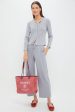 Grey Melange Lauren Crop Drawstring Pants Fashion