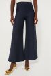 Navy Blue Denim Look Wideleg Trousers Sale