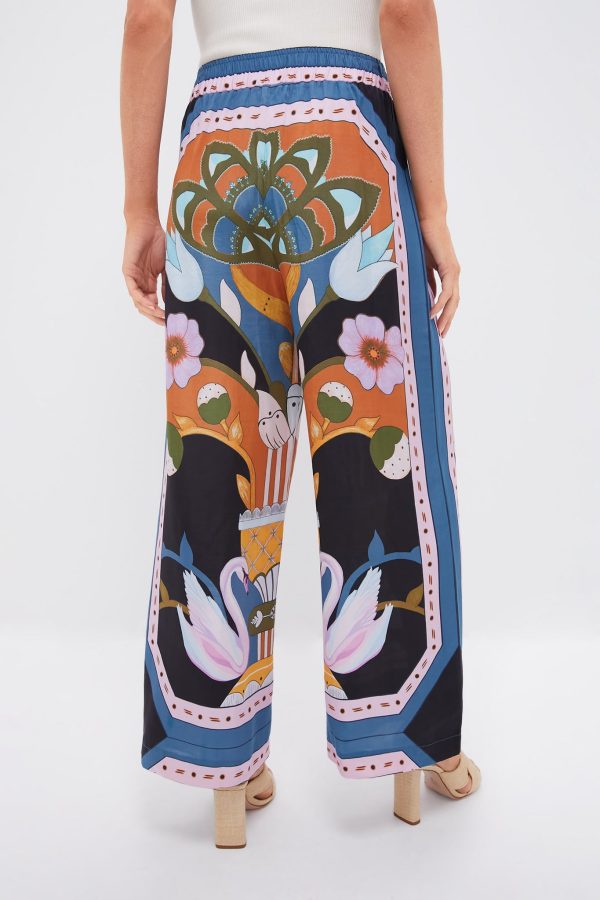 Black and Blue Multicolor Print Madison Pants Fashion