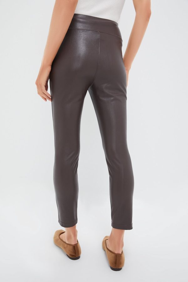 Brown Leather Leggings For Discount