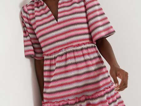 Zigzag Knit Stripe Crawford Dress For Sale