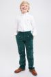 Hunter Green Candy Cane Embroidered Boys Corduroy Pants on Sale