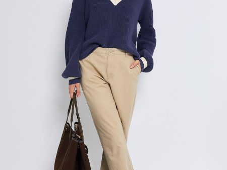 Khaki Chino Collins Pants Online Sale