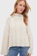 Feather White Cableknit Turtleneck Fashion