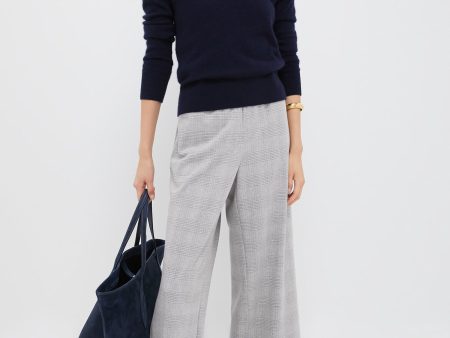 Gray Plaid Cropped Flare Carlton Pants Cheap