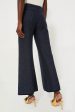 Navy Blue Denim Look Wideleg Trousers Sale