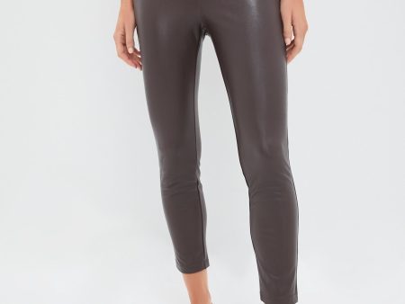 Brown Leather Leggings For Discount