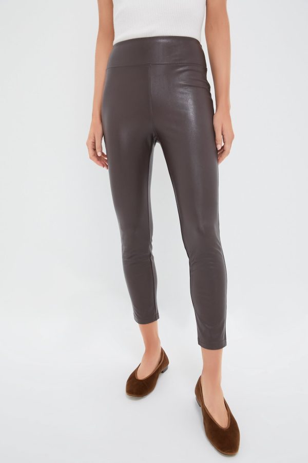 Brown Leather Leggings For Discount