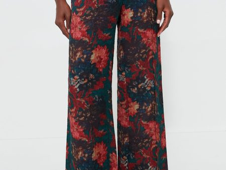 Persimmon Floral Jacquard Versailles Pants Hot on Sale