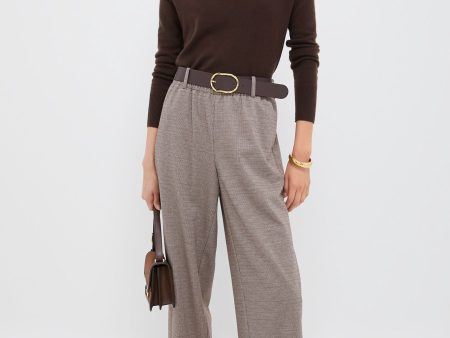 Brown Plaid Cropped Flare Carlton Pants Discount