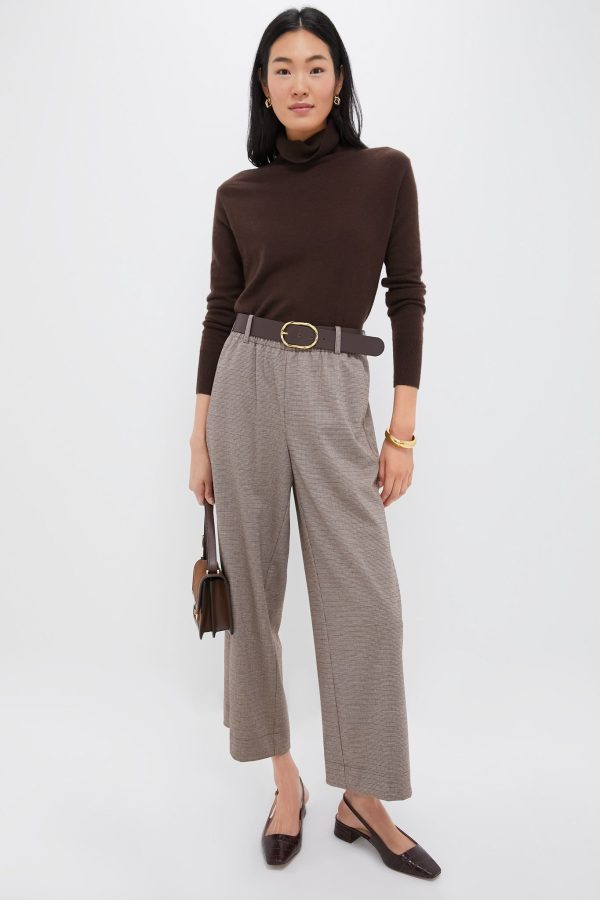 Brown Plaid Cropped Flare Carlton Pants Discount