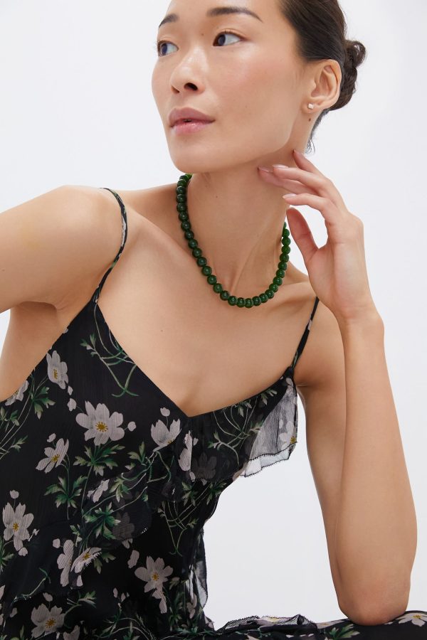 The Green Agate Mary Necklace Fashion