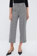 Black and White Check Miki Cropped Button Hem Pants Sale