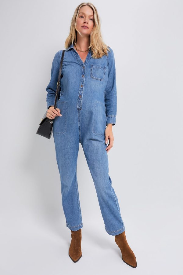 Indigo The Everyday Nursing Denim Jumpsuit on Sale