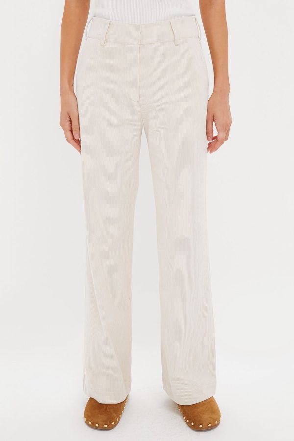 Cream Wide Wale Corduroy Hunter Pants Hot on Sale