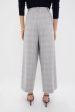 Gray Plaid Cropped Flare Carlton Pants Cheap