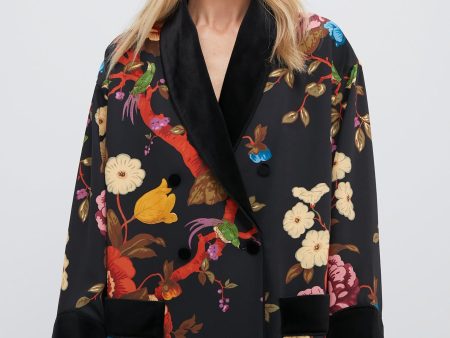 Baroque Floral Smoking Jacket Cheap