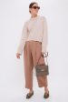 Deep Khaki Bari Crop Trouser Online Sale